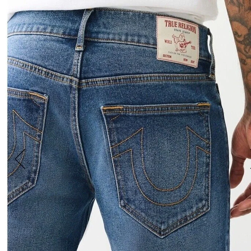 True Religion Geno Relaxed Slim‎ Fit Dark Wash Mens Jeans W36 L32